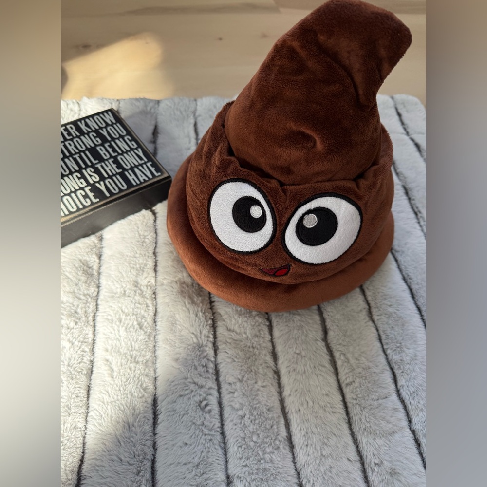 Brown Plush Poop Emoji Hat for Kids
